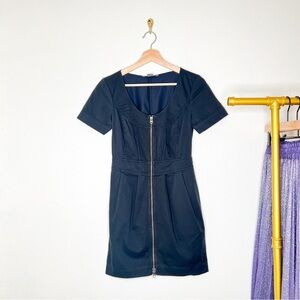 A/X ARMANI EXCHANGE black denim zip up dress (Sz 0)